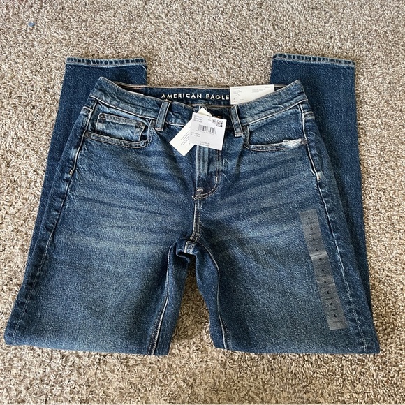 American Eagle Outfitters | 90s Skinny Jeans | Dark Atlantic Stretch NWT - Picture 2 of 7
